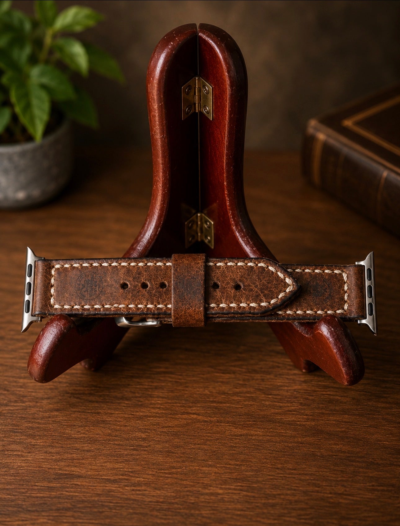 Handcrafted Full Grain Leather Apple Watch Band – Rustic Vintage Style | Saddle Stitched | Grain & Grit Leather Co.